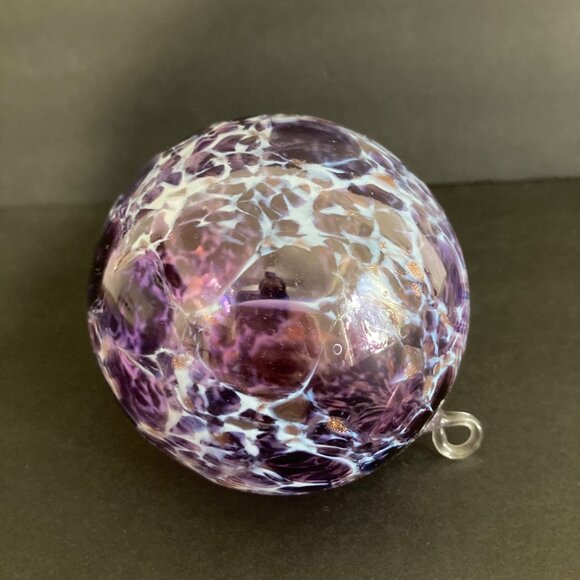 Dehanna Jones Totally Blown Glassworks Purple Ornament Orb Witch Ball - Picture 3 of 7